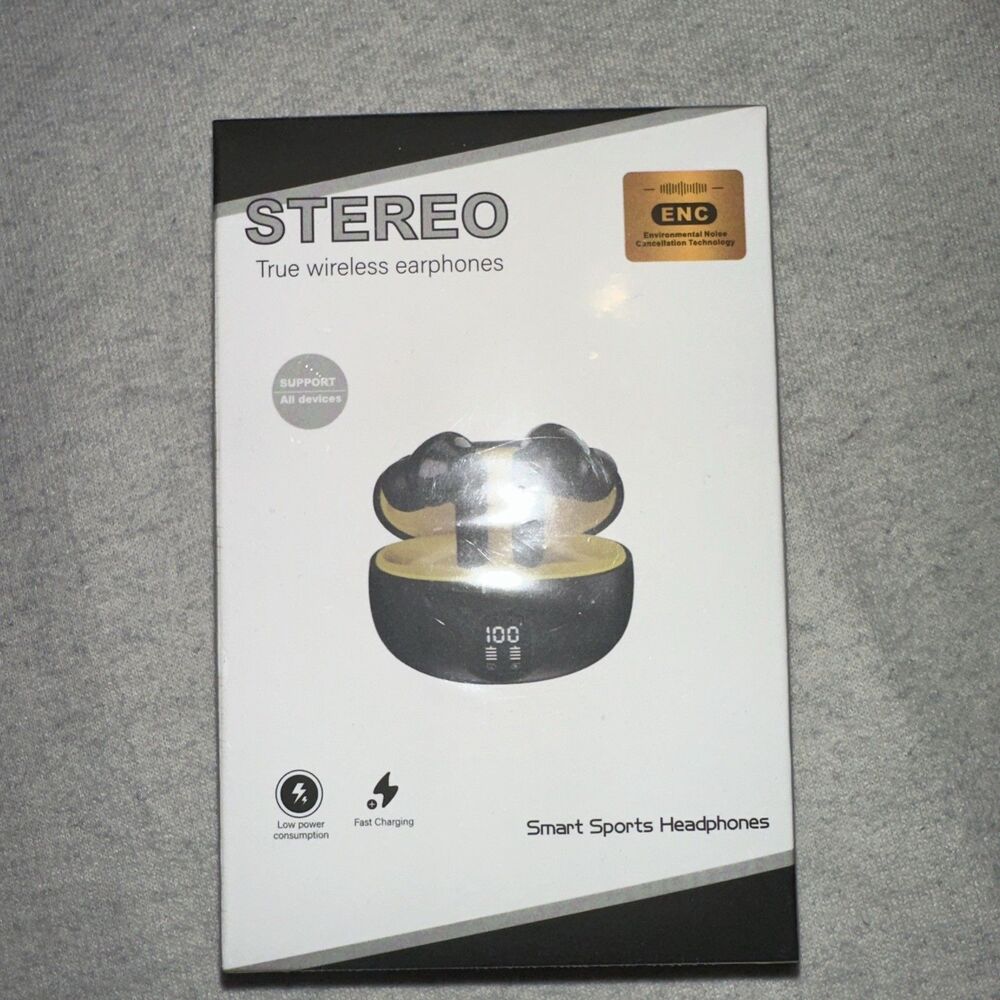 TWS Stereo True Wireless Earphones ENC Smart Sports Headphones - New Sealed